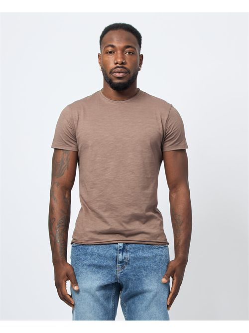 Yes Zee Raw Cut Cotton Crew Neck T-Shirt YES ZEE | T722-TL000232